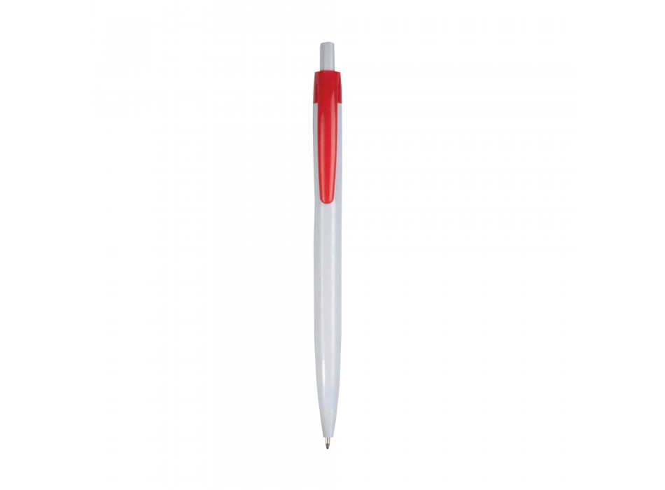 Penna a scatto in plastica, fusto bianco e clip colorata FullGadgets.com