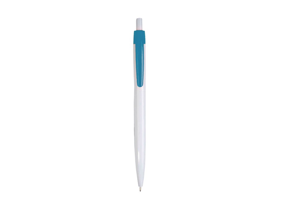 Penna a scatto in plastica, fusto bianco e clip colorata FullGadgets.com