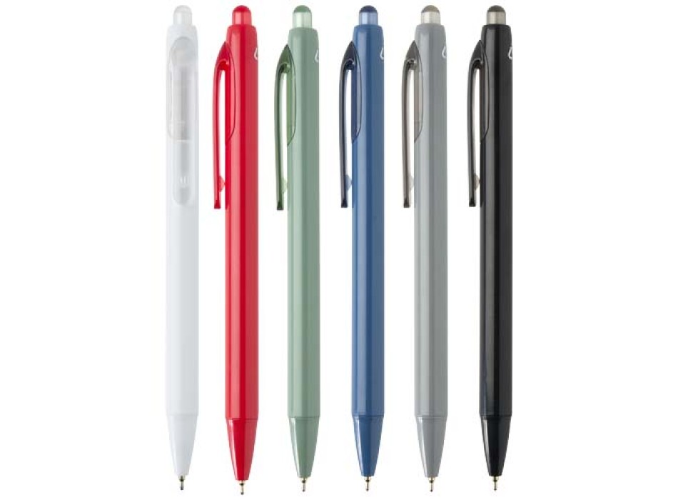 Penna a sfera a doppia iniezione in materiale riciclato certificato RCS (inchiostro blu) Glen FullGadgets.com