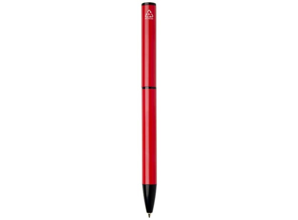 Penna a sfera a rotazione in alluminio riciclato Verton con ghiera (inchiostro blu) FullGadgets.com