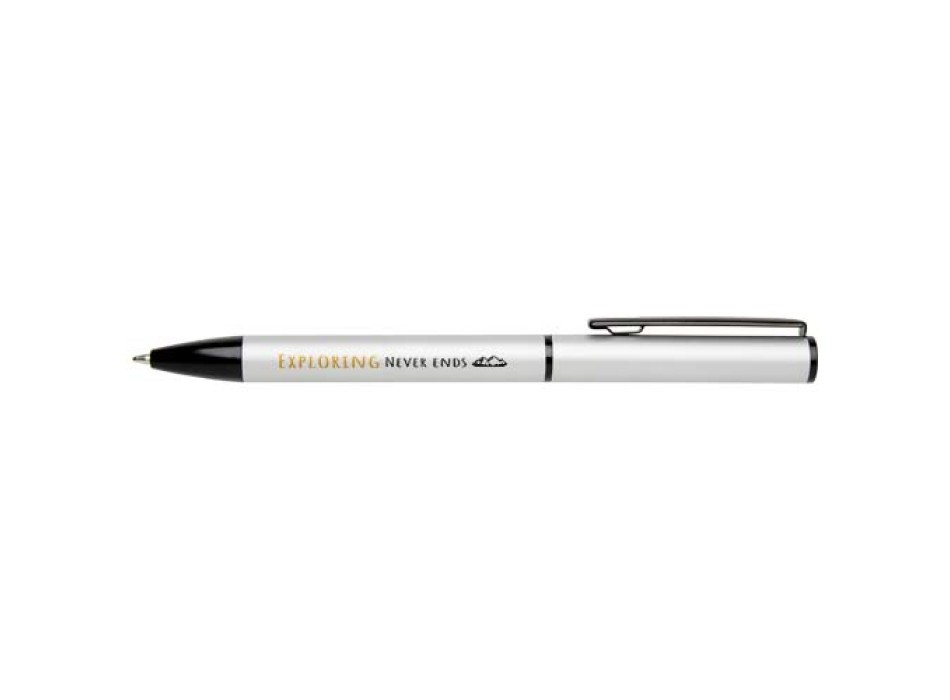 Penna a sfera a rotazione in alluminio riciclato Verton con ghiera (inchiostro blu) FullGadgets.com