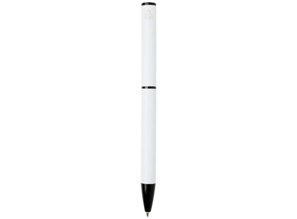 Penna a sfera a rotazione in alluminio riciclato Verton con ghiera (inchiostro blu) FullGadgets.com