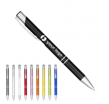 Penna a sfera a scatto Moneta in alluminio anodizzato FullGadgets.com