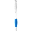 Penna a sfera con fusto bianco e impugnatura colorata Nash (inchiostro blu) FullGadgets.com