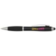Penna a sfera con pennino in plastica riciclata RCS con fusto colorato e impugnatura di colore nero (inchiostro nero) Nash FullGadgets.com