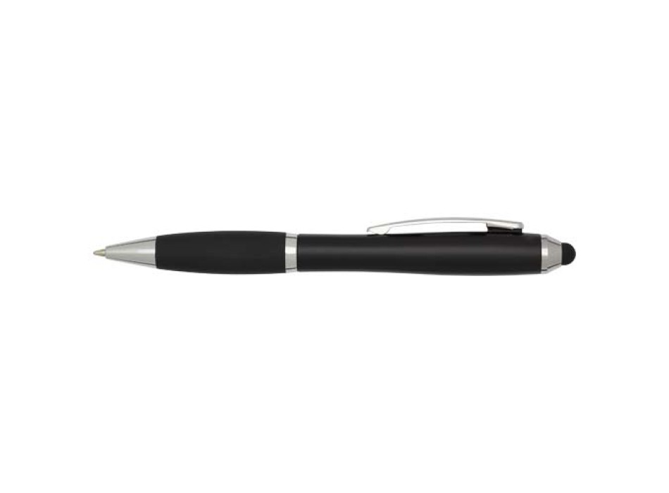 Penna a sfera con pennino in plastica riciclata RCS con fusto colorato e impugnatura di colore nero (inchiostro nero) Nash FullGadgets.com