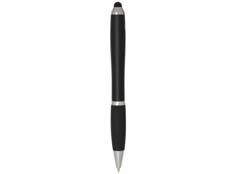 Penna a sfera con pennino in plastica riciclata RCS con fusto colorato e impugnatura di colore nero (inchiostro nero) Nash FullGadgets.com