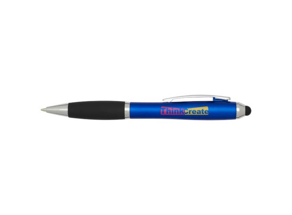 Penna a sfera con pennino in plastica riciclata RCS con fusto colorato e impugnatura di colore nero (inchiostro nero) Nash FullGadgets.com