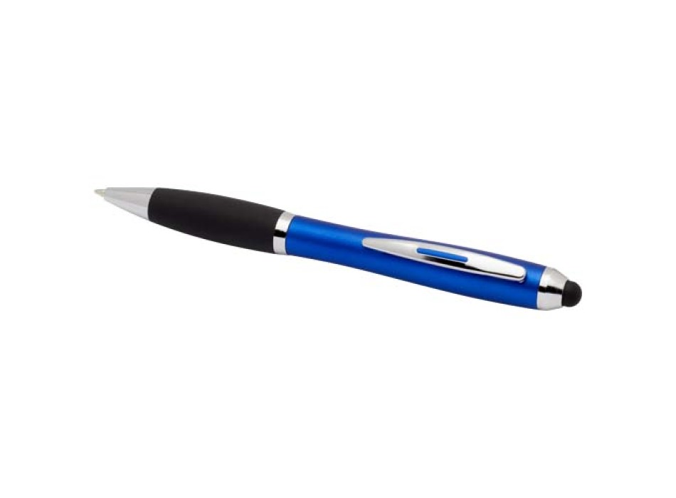 Penna a sfera con pennino in plastica riciclata RCS con fusto colorato e impugnatura di colore nero (inchiostro nero) Nash FullGadgets.com