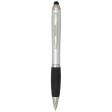 Penna a sfera con pennino in plastica riciclata RCS con fusto colorato e impugnatura di colore nero (inchiostro nero) Nash FullGadgets.com