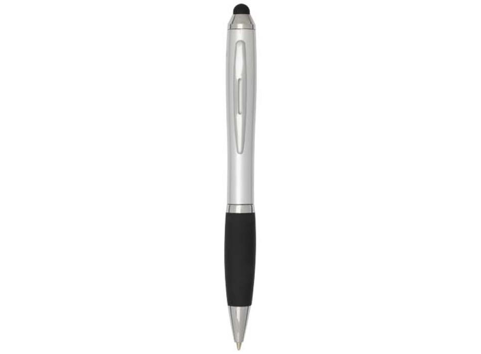 Penna a sfera con pennino in plastica riciclata RCS con fusto colorato e impugnatura di colore nero (inchiostro nero) Nash FullGadgets.com