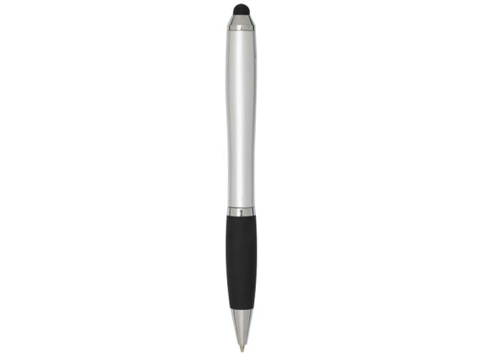 Penna a sfera con pennino in plastica riciclata RCS con fusto colorato e impugnatura di colore nero (inchiostro nero) Nash FullGadgets.com