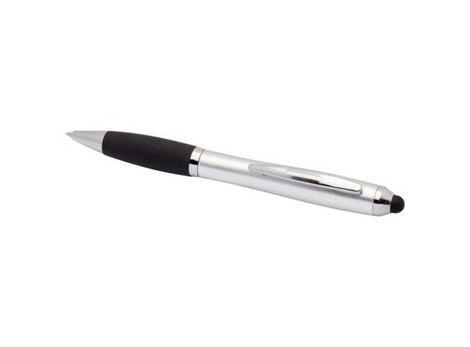 Penna a sfera con pennino in plastica riciclata RCS con fusto colorato e impugnatura di colore nero (inchiostro nero) Nash FullGadgets.com