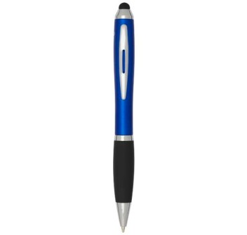 Penna a sfera con pennino in plastica riciclata RCS con fusto colorato e impugnatura di colore nero (inchiostro nero) Nash FullGadgets.com