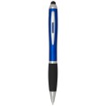 Penna a sfera con pennino in plastica riciclata RCS con fusto colorato e impugnatura di colore nero (inchiostro nero) Nash