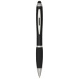 Penna a sfera con pennino plastica riciclata RCS con fusto colorato e impugnatura di colore nero (inchiostro blu) Nash FullGadgets.com