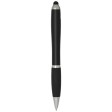 Penna a sfera con pennino plastica riciclata RCS con fusto colorato e impugnatura di colore nero (inchiostro blu) Nash FullGadgets.com
