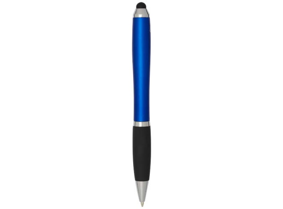 Penna a sfera con pennino plastica riciclata RCS con fusto colorato e impugnatura di colore nero (inchiostro blu) Nash FullGadgets.com