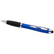 Penna a sfera con pennino plastica riciclata RCS con fusto colorato e impugnatura di colore nero (inchiostro blu) Nash FullGadgets.com