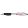 Penna a sfera con pennino plastica riciclata RCS con fusto colorato e impugnatura di colore nero (inchiostro blu) Nash FullGadgets.com