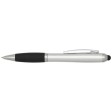 Penna a sfera con pennino plastica riciclata RCS con fusto colorato e impugnatura di colore nero (inchiostro blu) Nash FullGadgets.com