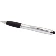Penna a sfera con pennino plastica riciclata RCS con fusto colorato e impugnatura di colore nero (inchiostro blu) Nash FullGadgets.com