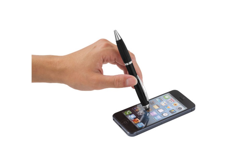 Penna a sfera con stylus e impugnatura nera Nash (inchiostro nero) FullGadgets.com