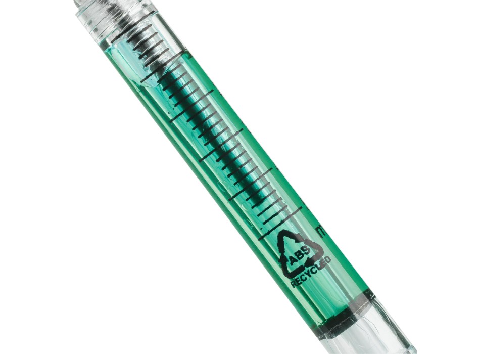 Penna a sfera in ABS riciclato a forma di siringa Dr. David FullGadgets.com