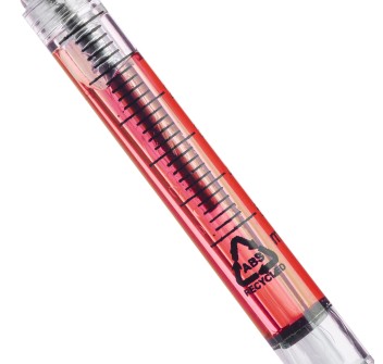 Penna a sfera in ABS riciclato a forma di siringa Dr. David FullGadgets.com