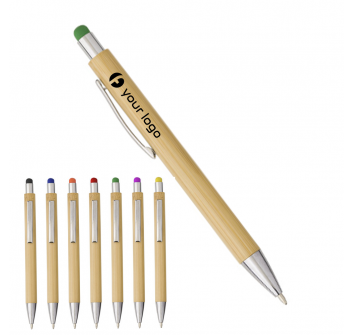 Penna a sfera in bamboo capacitiva, refill blu FullGadgets.com