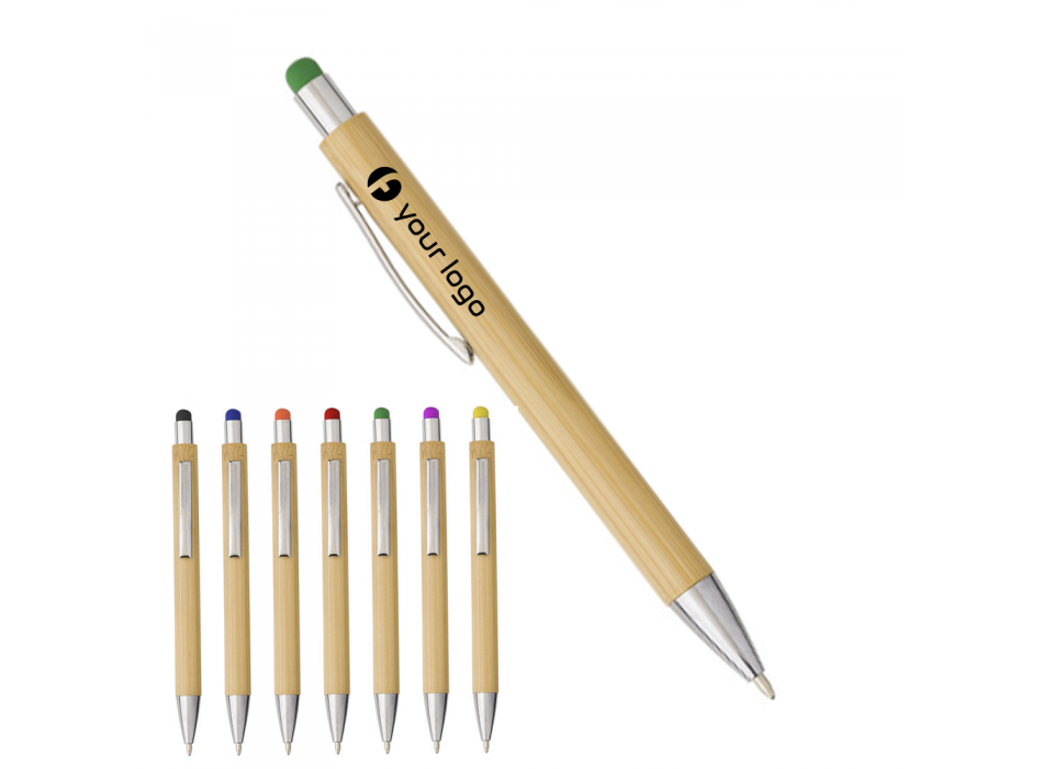 Penna a sfera in bamboo capacitiva, refill blu FullGadgets.com