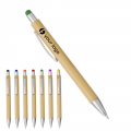 Penna A Sfera In Bamboo Capacitiva, Refill Blu Personalizzabile