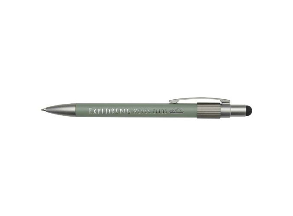 Penna a sfera in materiale riciclato certificato RCS con stilo e rotella antistress (inchiostro nero) Rill FullGadgets.com