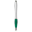 Penna a sfera in plastica riciclata certificata RCS con fusto argentato e impugnatura colorata (inchiostro nero) Nash FullGadgets.com