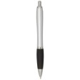 Penna a sfera in plastica riciclata certificata RCS con fusto argentato e impugnatura colorata (inchiostro nero) Nash FullGadgets.com