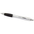 Penna a sfera in plastica riciclata certificata RCS con fusto argentato e impugnatura colorata (inchiostro nero) Nash FullGadgets.com