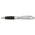 Penna a sfera in plastica riciclata certificata RCS con fusto argentato e impugnatura colorata (inchiostro nero) Nash FullGadgets.com