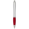 Penna a sfera in plastica riciclata certificata RCS con fusto argentato e impugnatura colorata (inchiostro nero) Nash FullGadgets.com