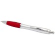 Penna a sfera in plastica riciclata certificata RCS con fusto argentato e impugnatura colorata (inchiostro nero) Nash FullGadgets.com
