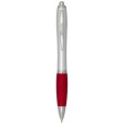 Penna a sfera in plastica riciclata certificata RCS con fusto argentato e impugnatura colorata (inchiostro nero) Nash FullGadgets.com