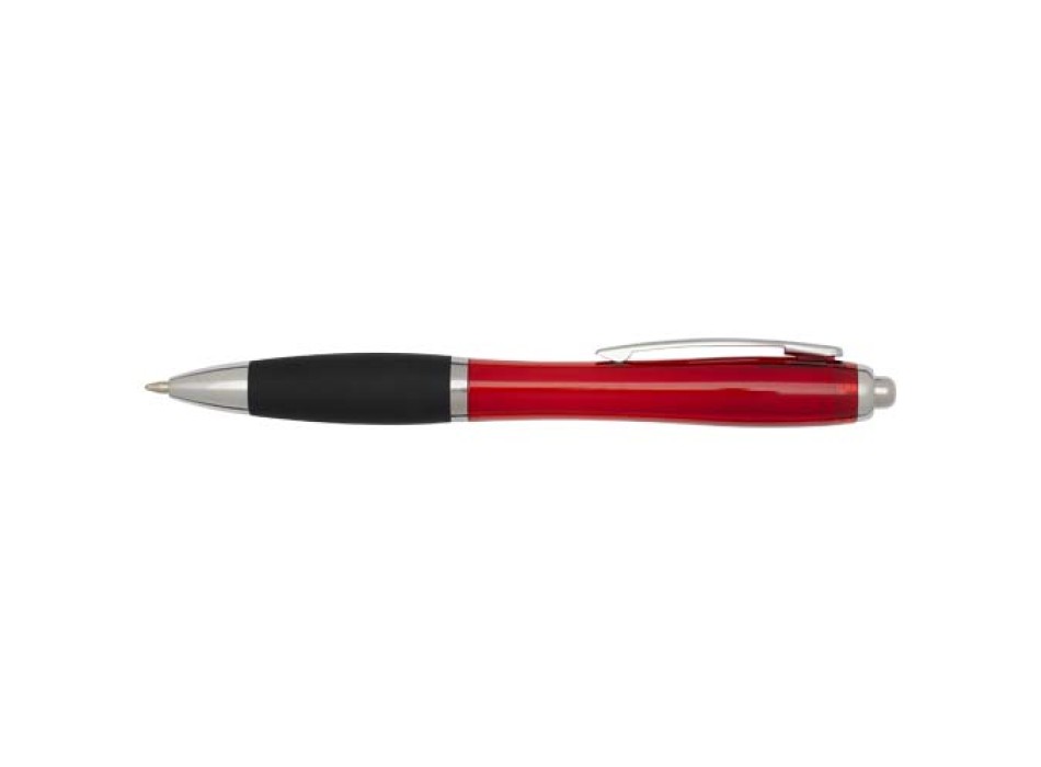 Penna a sfera in plastica riciclata certificata RCS con fusto colorato e impugnatura di colore nero (inchiostro nero) Nash FullGadgets.com