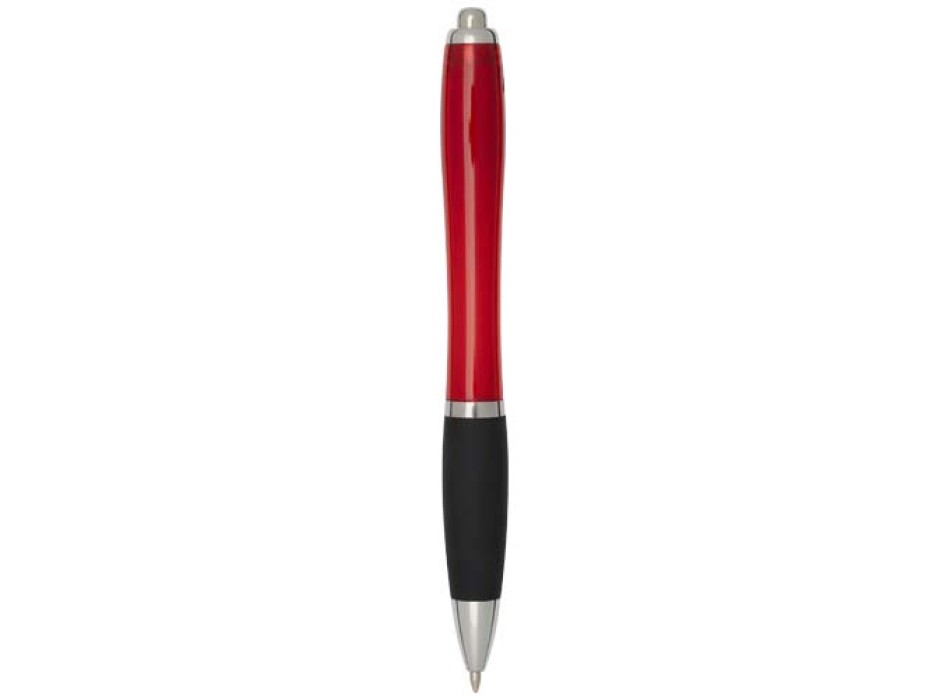 Penna a sfera in plastica riciclata certificata RCS con fusto colorato e impugnatura di colore nero (inchiostro nero) Nash FullGadgets.com