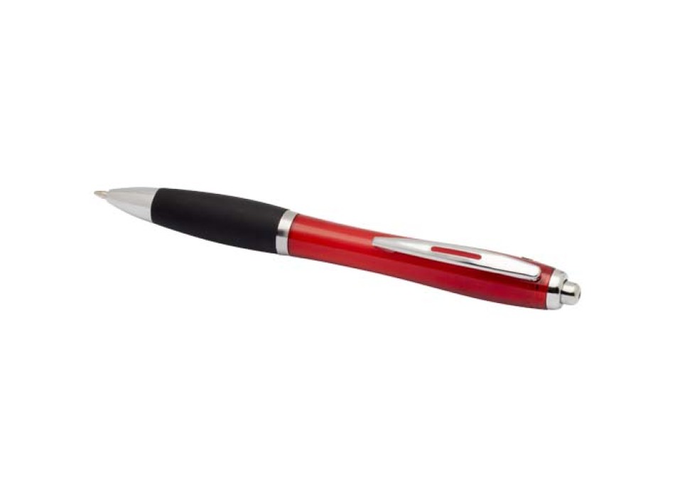 Penna a sfera in plastica riciclata certificata RCS con fusto colorato e impugnatura di colore nero (inchiostro nero) Nash FullGadgets.com