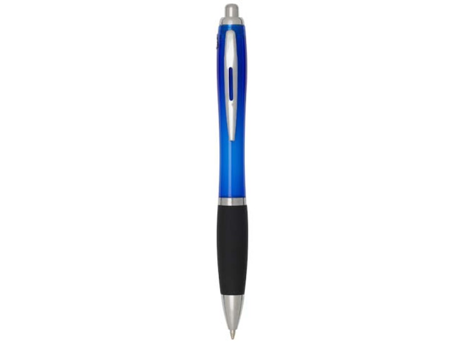 Penna a sfera in plastica riciclata certificata RCS con fusto colorato e impugnatura di colore nero (inchiostro nero) Nash FullGadgets.com