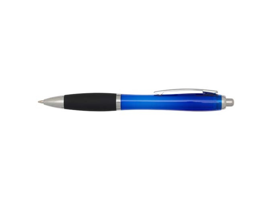 Penna a sfera in plastica riciclata certificata RCS con fusto colorato e impugnatura di colore nero (inchiostro nero) Nash FullGadgets.com
