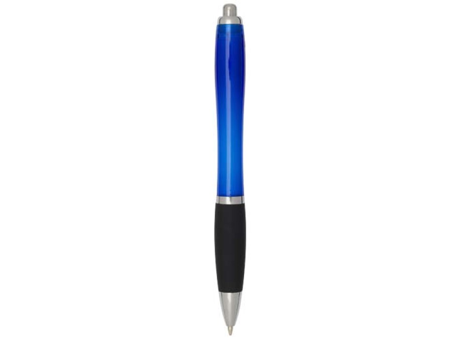 Penna a sfera in plastica riciclata certificata RCS con fusto colorato e impugnatura di colore nero (inchiostro nero) Nash FullGadgets.com