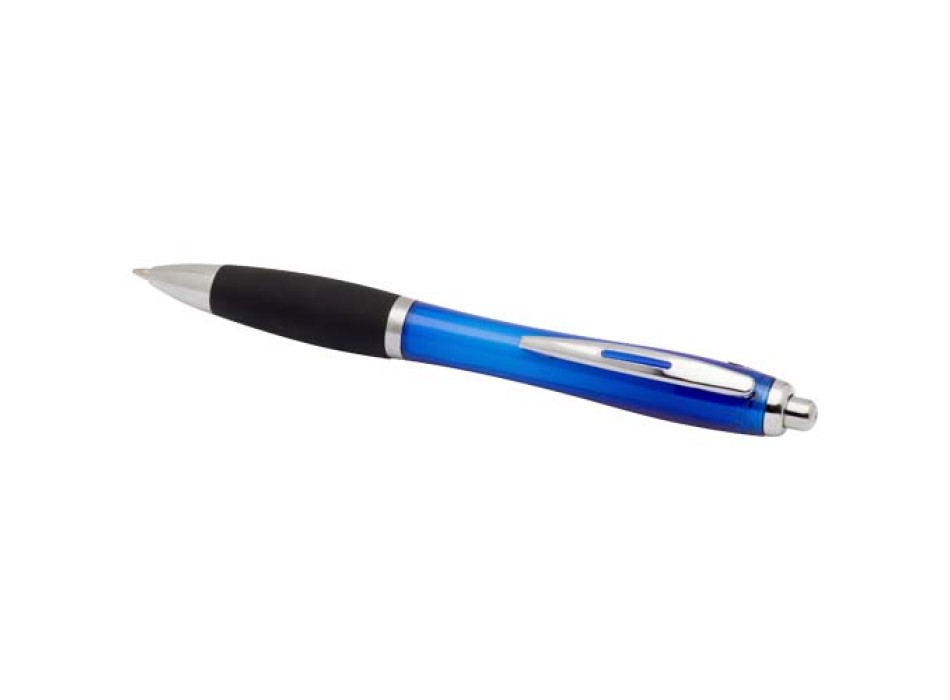 Penna a sfera in plastica riciclata certificata RCS con fusto colorato e impugnatura di colore nero (inchiostro nero) Nash FullGadgets.com