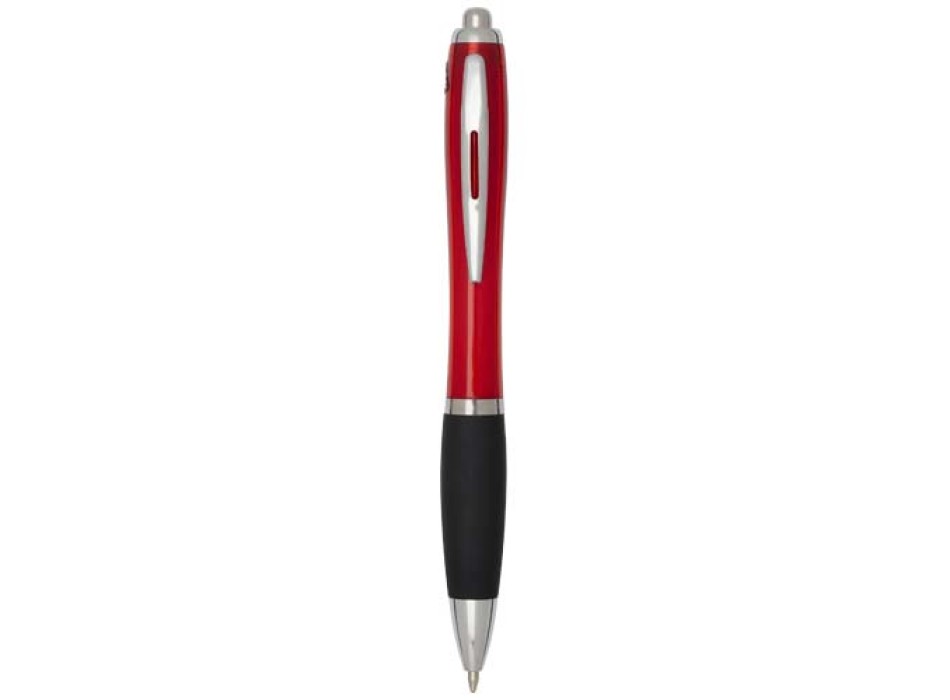 Penna a sfera in plastica riciclata certificata RCS con fusto colorato e impugnatura di colore nero (inchiostro nero) Nash FullGadgets.com
