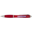  Penna a sfera in plastica riciclata certificata RCS con fusto e impugnatura colorati (inchiostro blu) Nash FullGadgets.com
