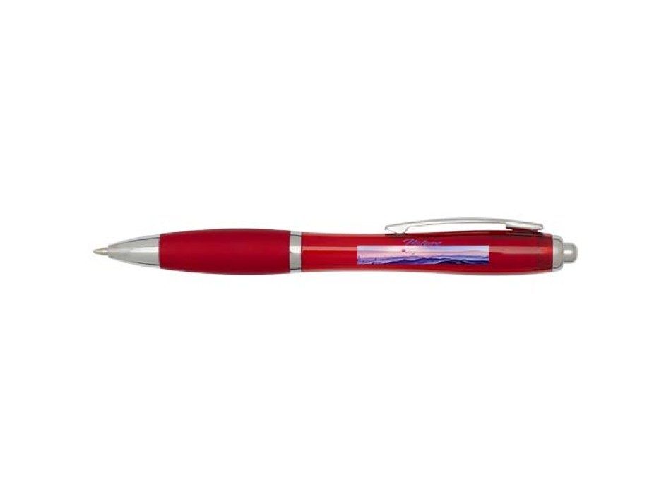  Penna a sfera in plastica riciclata certificata RCS con fusto e impugnatura colorati (inchiostro blu) Nash FullGadgets.com